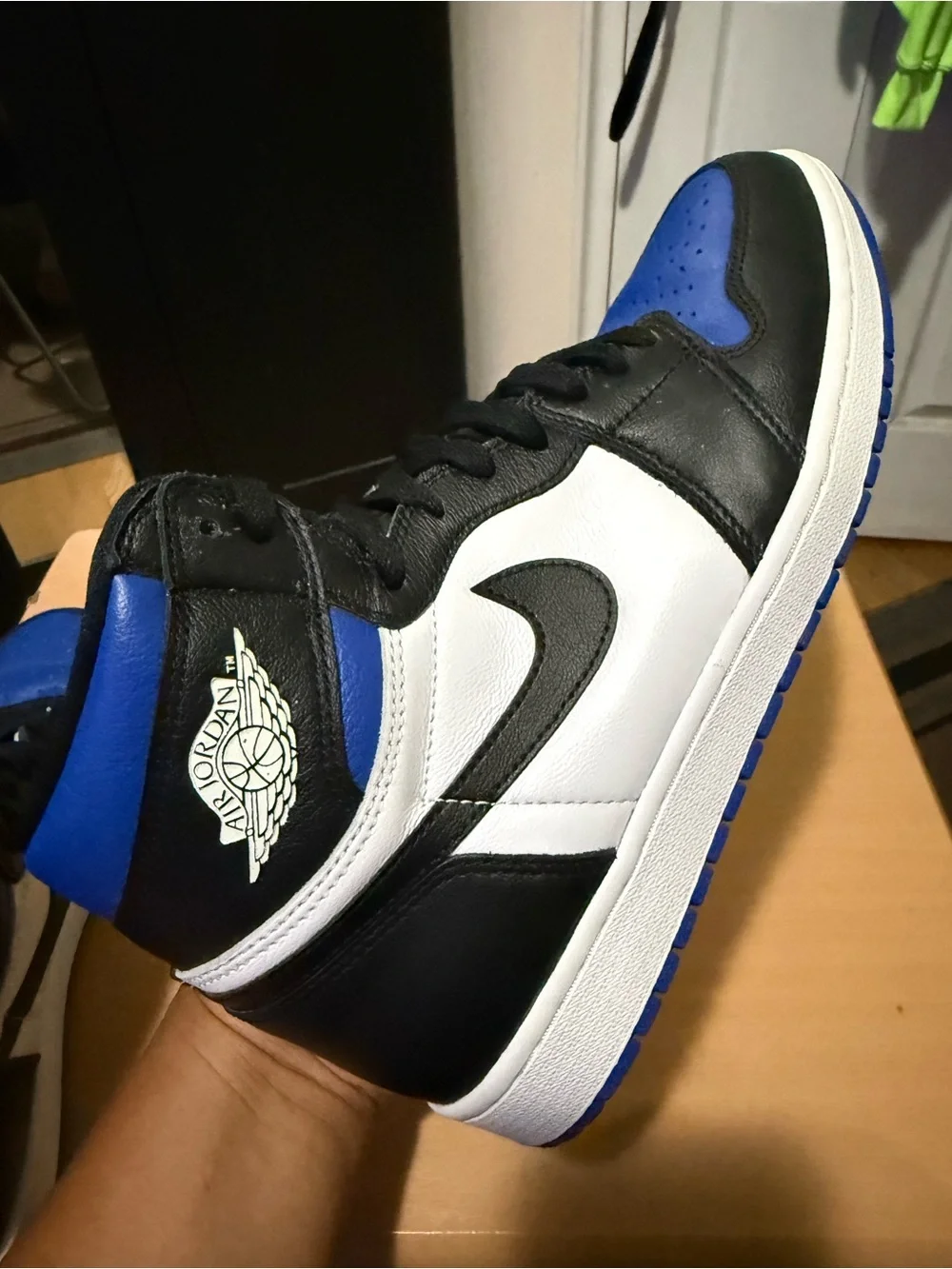 Jordan Retro High Top Sneakers - Black / White / Royal Blue
